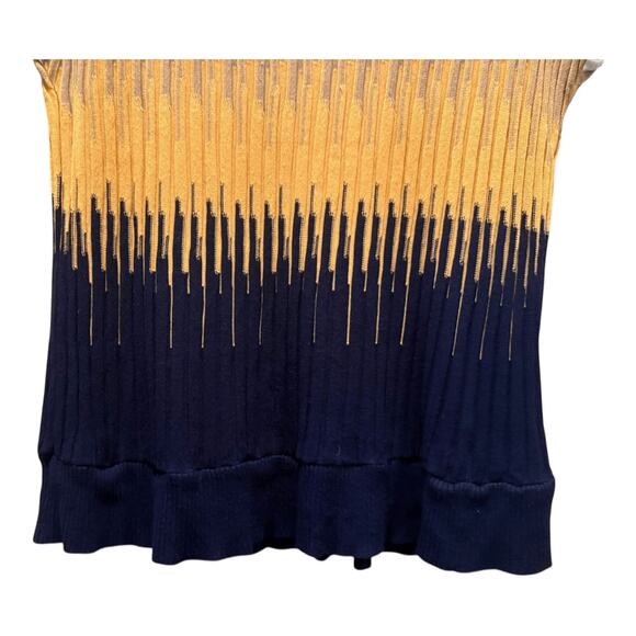 Forever 21 Color Blocked Sweater Top Size 3X Yellow Cream Navy - Picture 5 of 10